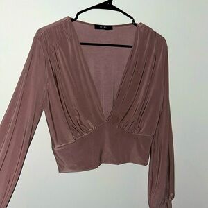 Dusty rose satin shirt